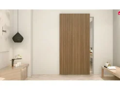 Vente-unique Porte coulissante avec rail invisible - aluminium et verre trempé dépoli - 93 x 210 cm - TORIPA- Porte Coulissante
