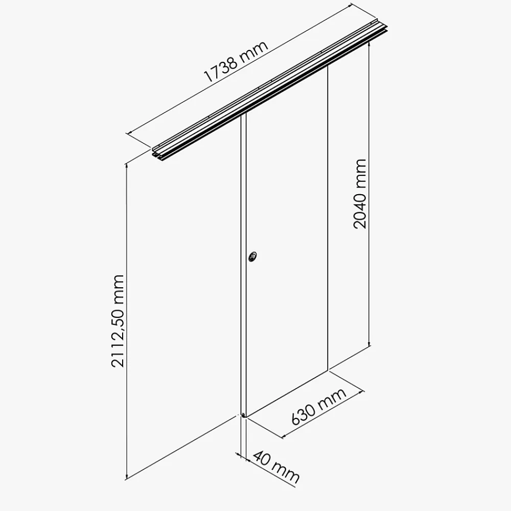 Coulicool Porte Coulissante<Porte Coulissante avec Rail + Serrure - Prépeinte Plane 63 cm