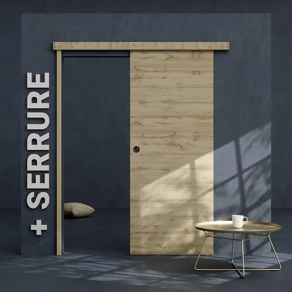Coulicool Porte Coulissante<Porte Coulissante avec Rail + Serrure - Tokyo 83 cm