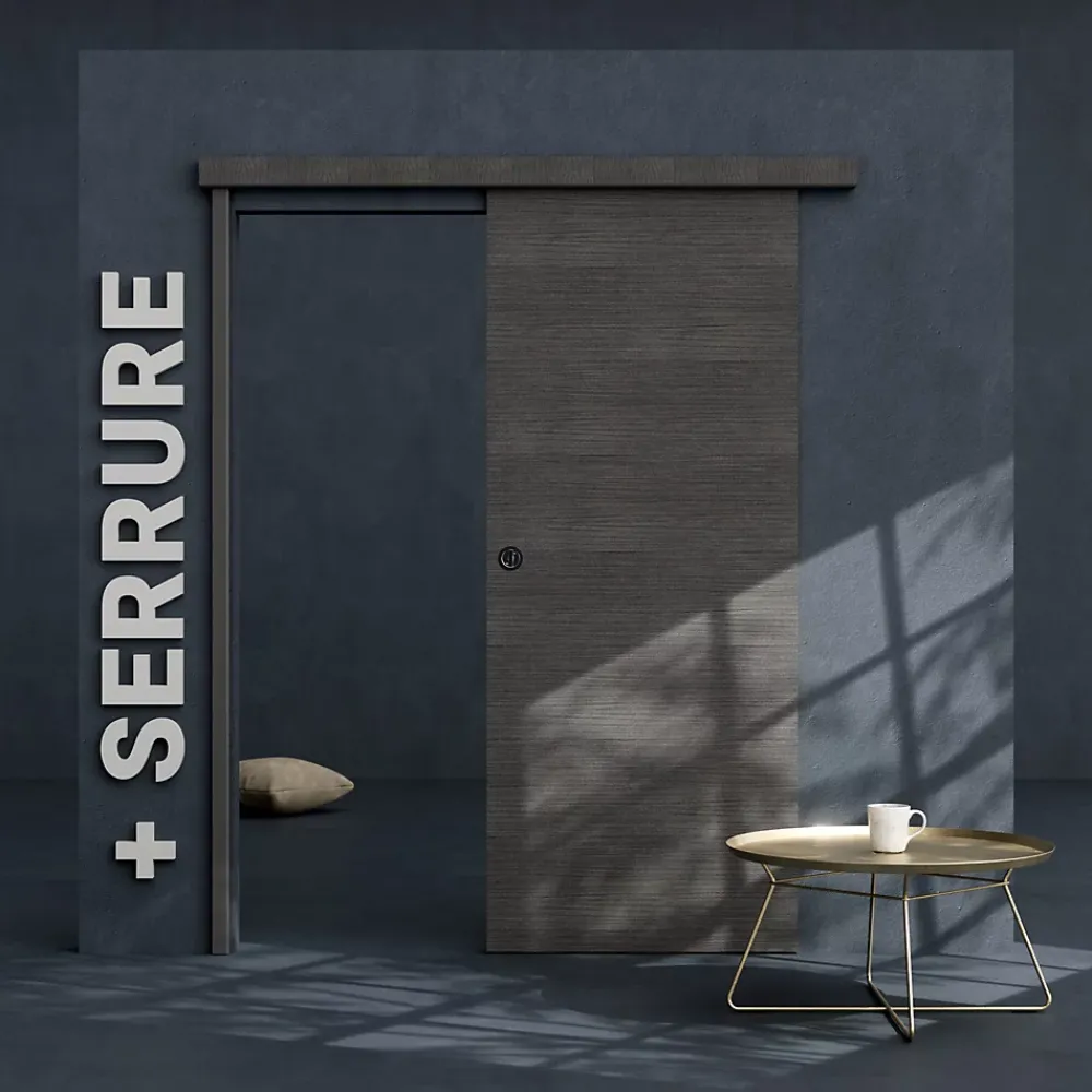 Coulicool Porte Coulissante<Porte Coulissante avec Rail + Serrure - Costa Rica 83 cm