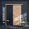 Coulicool Porte Coulissante avec Rail + Serrure - Denver 83 cm- Porte Coulissante