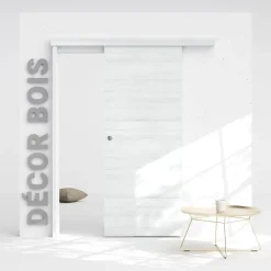 Coulicool Porte Coulissante avec Rail - Helsinki 83 cm - Avec butée- Porte Coulissante