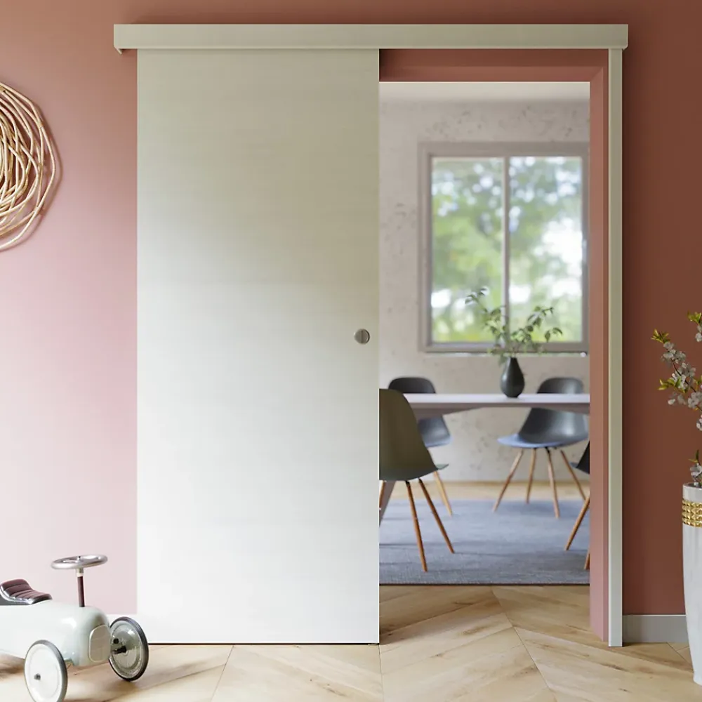 Coulicool Porte Coulissante avec Rail - Helsinki 83 cm - Avec butée- Porte Coulissante