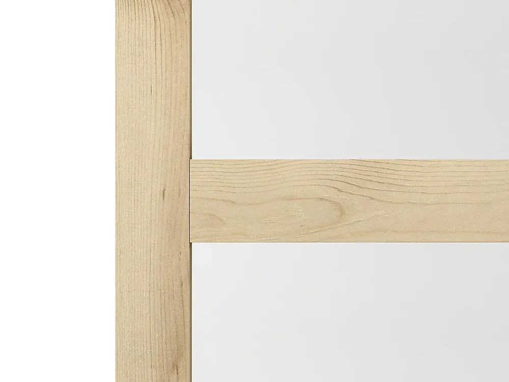 Vente-unique Porte coulissante avec système à galandage en bois et verre trempé - 3 fenêtres - H205 x L93 cm - ACOSTA II- Porte Coulissante