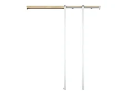 Vente-unique Porte coulissante avec système à galandage en bois et verre trempé dépoli - 3 fenêtres - H205 x L63 cm - ACOSTA II- Porte Coulissante