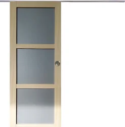 Gd Menuiseries Porte Coulissante<Porte Coulissante Ayous 3 Panneaux Gris Ral 7035 H204 X L83,rail Alu, Coquilles