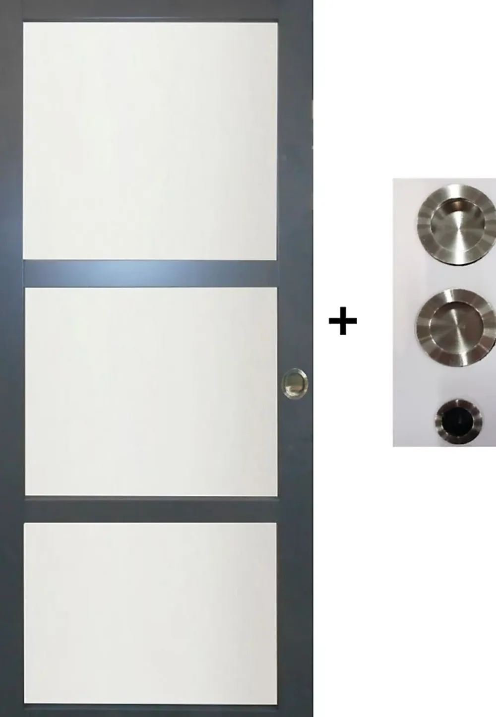 Gd Menuiseries Porte Coulissante Blakeria Ral7016 Vitrée H204 X L83, Galandage, Kit Finition- Porte Coulissante