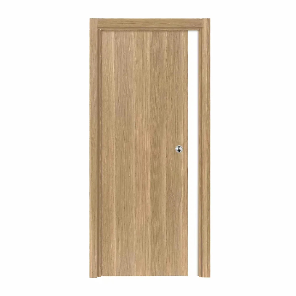 Reivilo Porte coulissante cloison Matild, H.204 x l.63 cm, sans serrure, finition chêne brut structuré- Porte Coulissante