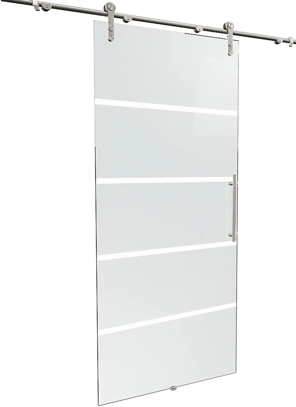 Schulte Porte coulissante complète 90x208 - verre de sécurité - porte vitrée - décor dépoli - système apparent- Porte Coulissante