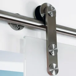 Schulte Porte coulissante complète 90x208 - verre de sécurité - porte vitrée - décor dépoli - système apparent- Porte Coulissante