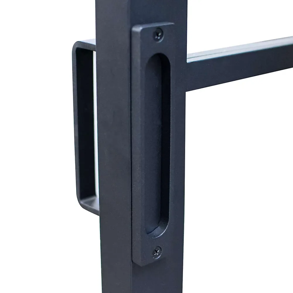 Schulte Porte coulissante complète verre - 102x220 - Porte vitrée - Décor industriel Loftstyle - Satinée - Noir- Porte Coulissante