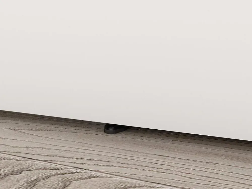 Schulte Porte coulissante complète bois - 90x215cm - blanc - système ouvert noir- Porte Coulissante