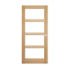 GoodHome Porte coulissante Connemara vitrée H.204 x l.83 cm- Porte Coulissante