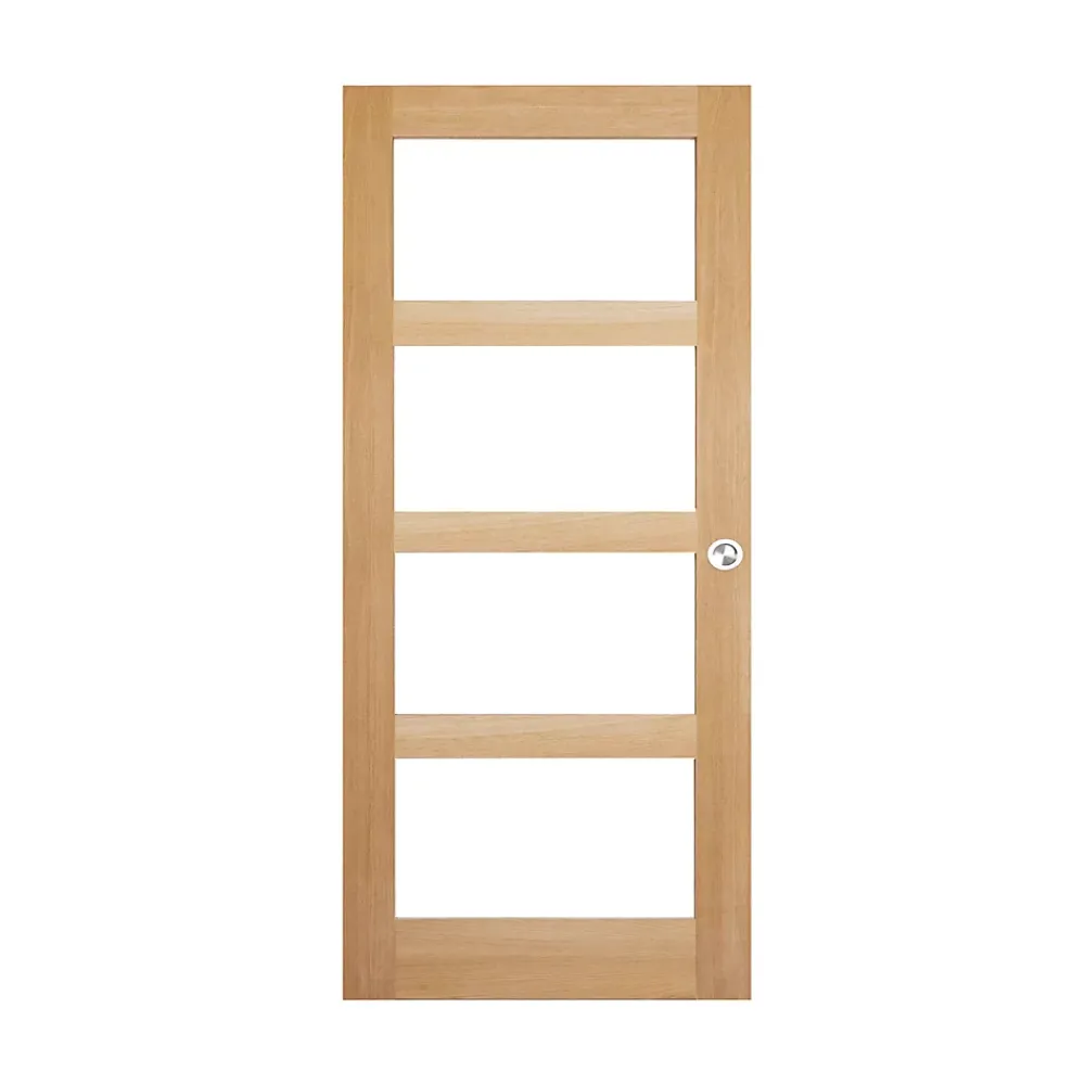 GoodHome Porte coulissante Connemara vitrée H.204 x l.83 cm- Porte Coulissante