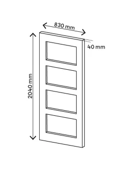 Porte coulissante Connemara 4 carreaux blanc H.204 x l.83 cm- Porte Coulissante
