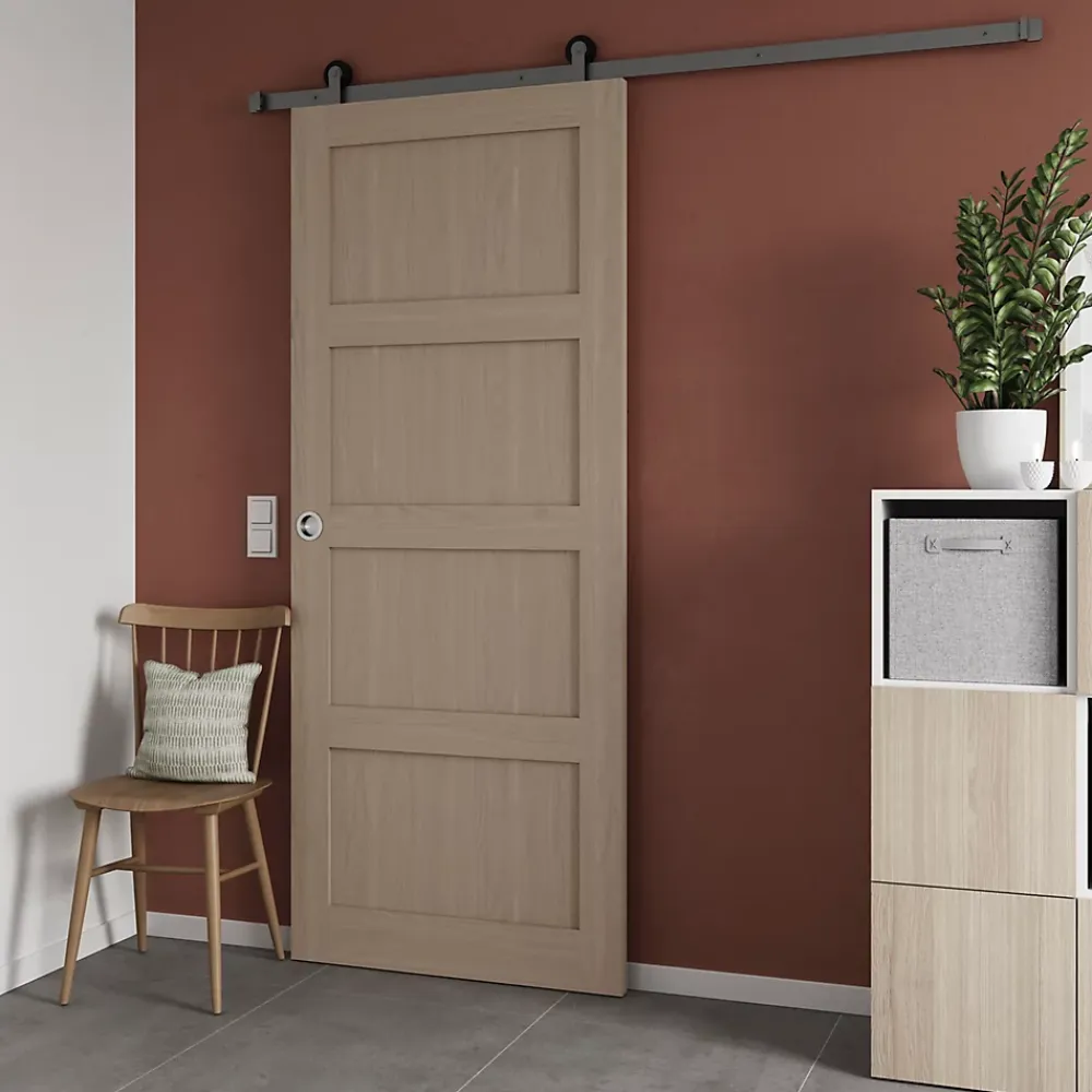 GoodHome Porte coulissante Connemara chêne H.204 x l.83 cm- Porte Coulissante