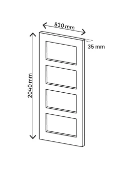 GoodHome Porte coulissante Connemara chêne H.204 x l.83 cm- Porte Coulissante