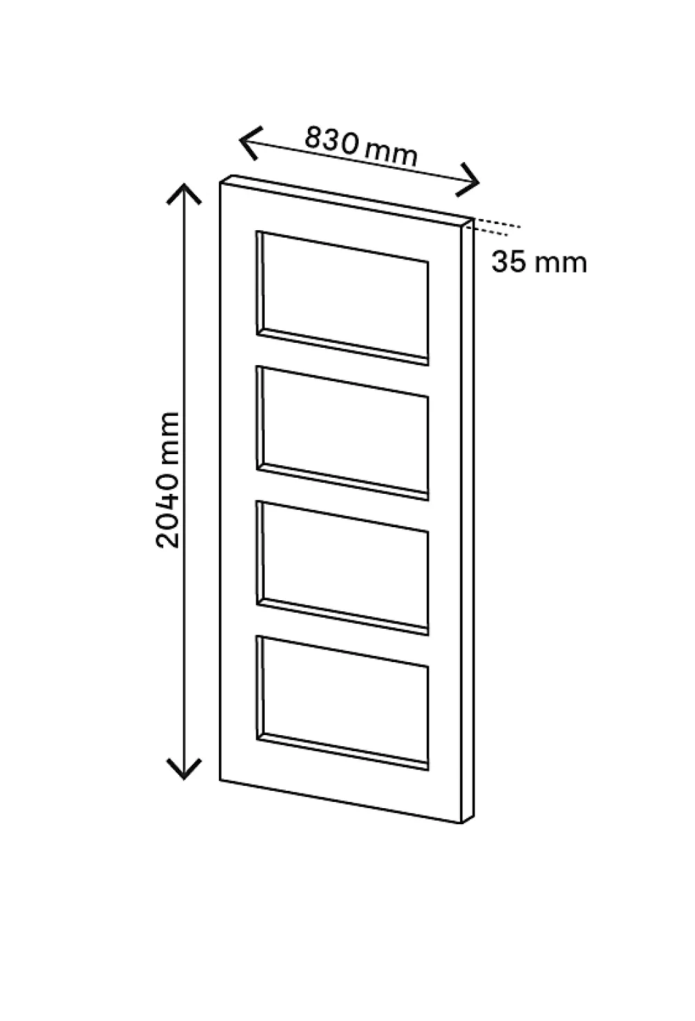 GoodHome Porte coulissante Connemara chêne H.204 x l.83 cm- Porte Coulissante