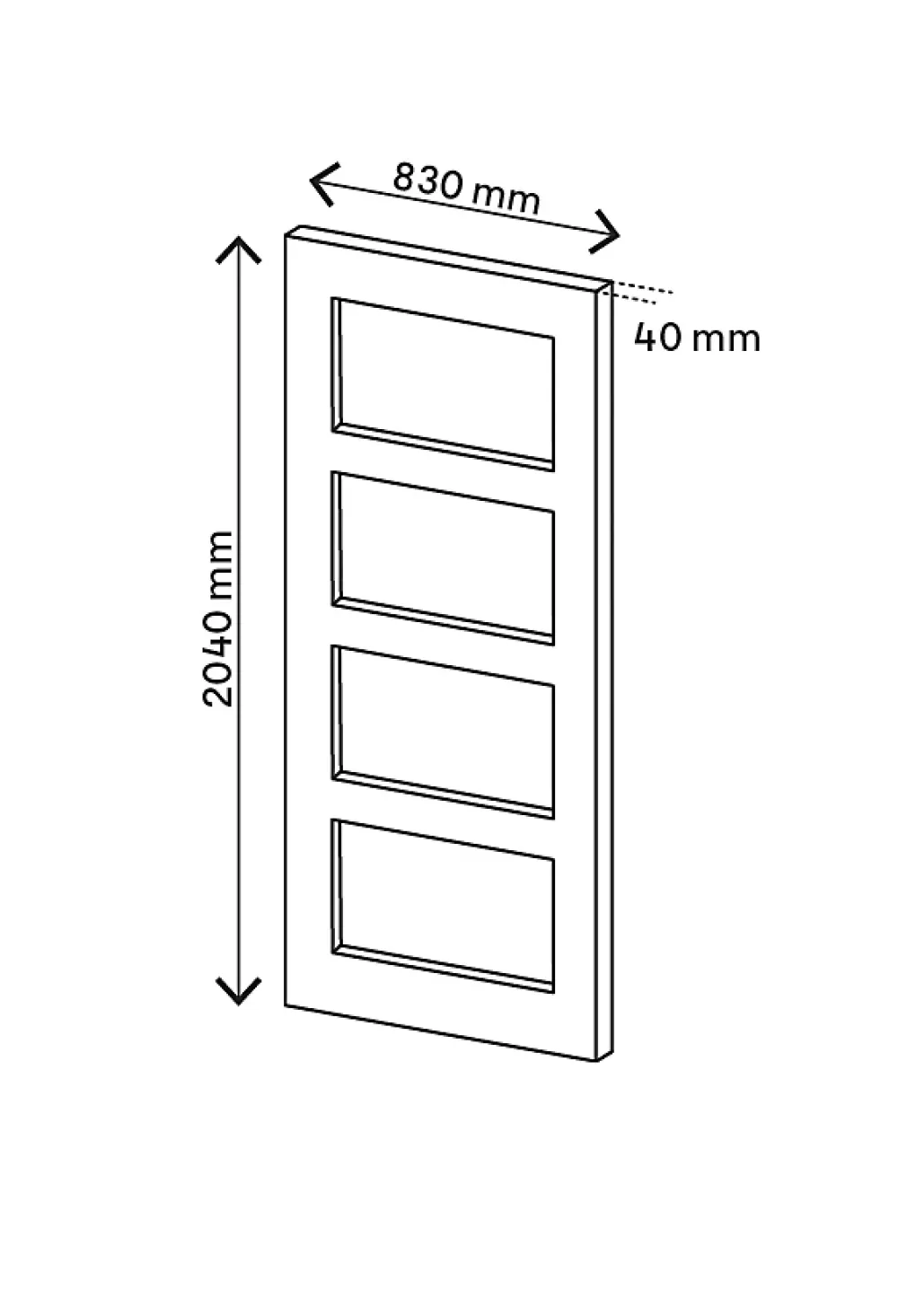 Porte coulissante Connemara pin vitrée H.204 x l.83 cm- Porte Coulissante