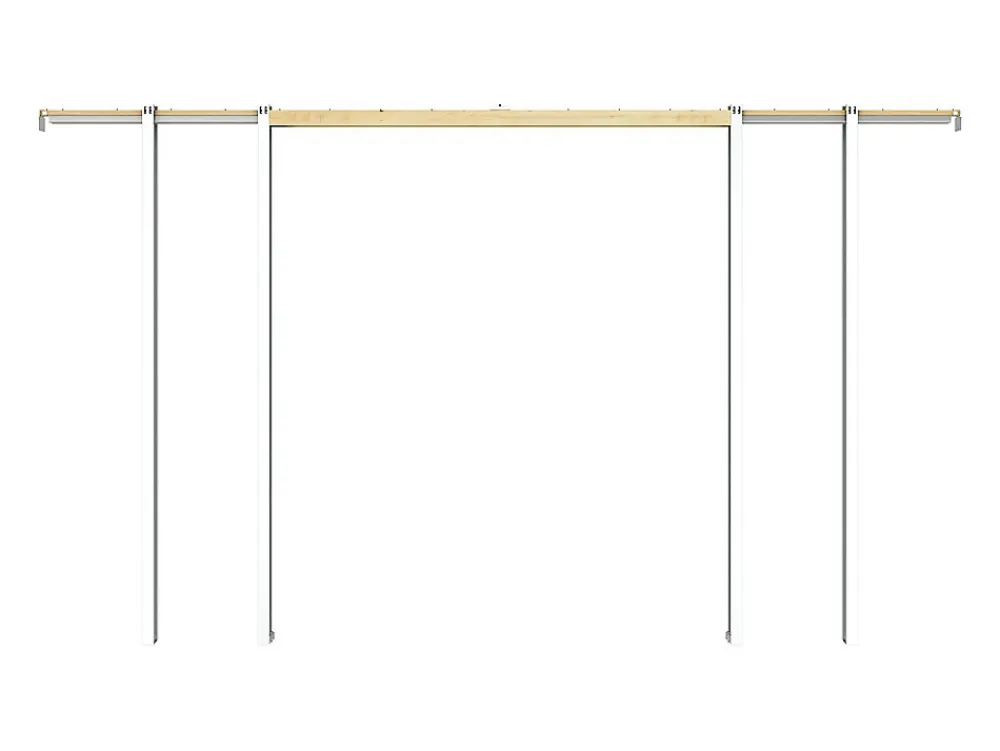 Vente-unique Porte Coulissante<Porte coulissante double avec système à galandage en aluminium et verre trempé - 2 x H205 x L63 cm - WILDEN II