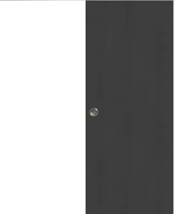 Gd Menuiseries Porte Coulissante<Porte Coulissante Grey Oak H204 X L83, Rail Alu Bandeau Blanc, Coquilles