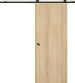 Gd Menuiseries Porte Coulissante Honey Oak H204 X L93, Rail Roulettes, Coquilles- Porte Coulissante