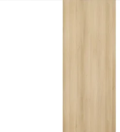 Gd Menuiseries Porte Coulissante Honey Oak H204 X L83, Rail Alu Bandeau Blanc- Porte Coulissante