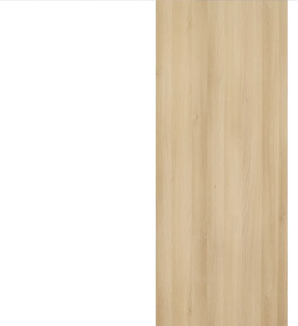 Gd Menuiseries Porte Coulissante Honey Oak H204 X L83, Rail Alu Bandeau Blanc- Porte Coulissante