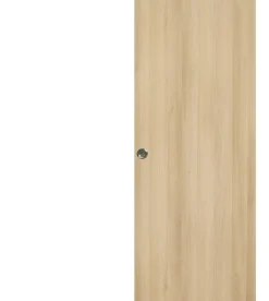 Gd Menuiseries Porte Coulissante<Porte Coulissante Honey Oak H204 X L83, Rail Alu Bandeau Noir, Coquilles