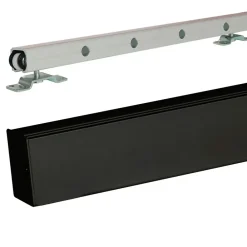 Gd Menuiseries Porte Coulissante Honey Oak H204 X L73, Rail Alu Bandeau Noir, Coquilles- Porte Coulissante