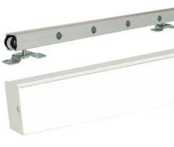 Gd Menuiseries Porte Coulissante<Porte Coulissante Honey Oak H204 X L83, Rail Alu Bandeau Blanc, Coquilles