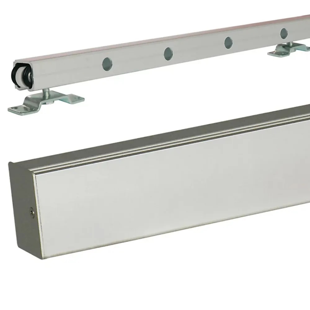 Gd Menuiseries Porte Coulissante Kenya Blanc Vitrée H204 X L73, Rail Alu, Coquilles Blanc- Porte Coulissante