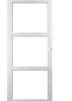 Gd Menuiseries Porte Coulissante<Porte Coulissante Kenya Blanc Vitrage Transparent H204 X L83, Coquilles Blanc