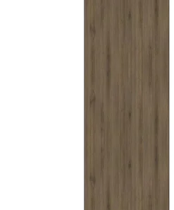 Gd Menuiseries Porte Coulissante Light Walnut H204 X L73, Rail Alu Bandeau Blanc- Porte Coulissante