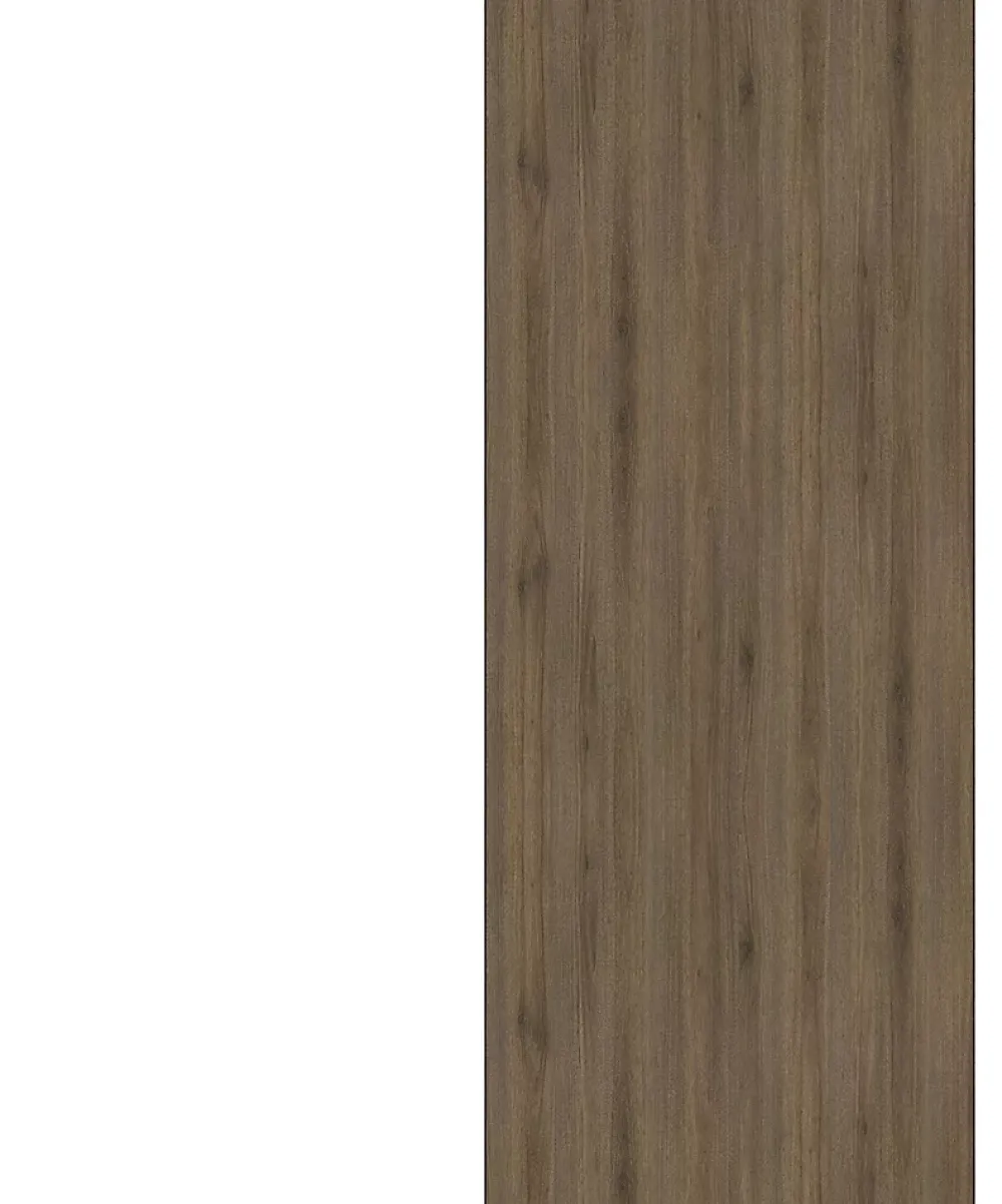 Gd Menuiseries Porte Coulissante Light Walnut H204 X L73, Rail Alu Bandeau Blanc- Porte Coulissante