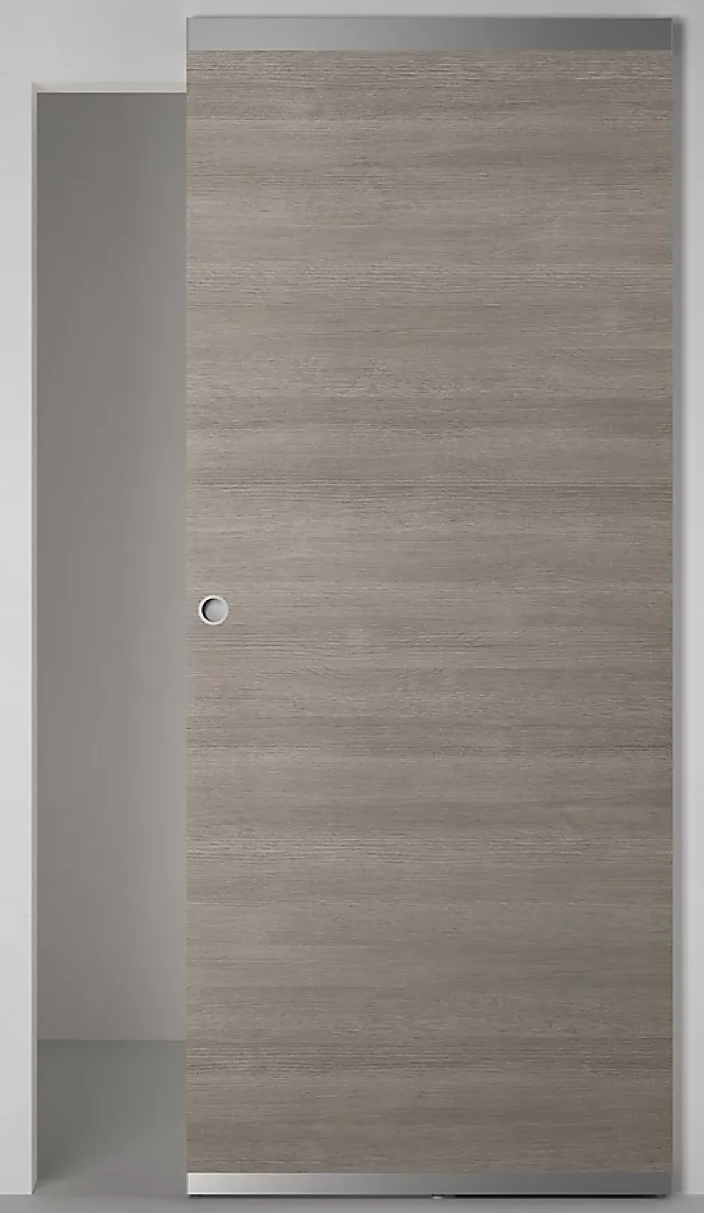 Porte coulissante Summa gris clair H.204 x l.73 cm- Porte Coulissante