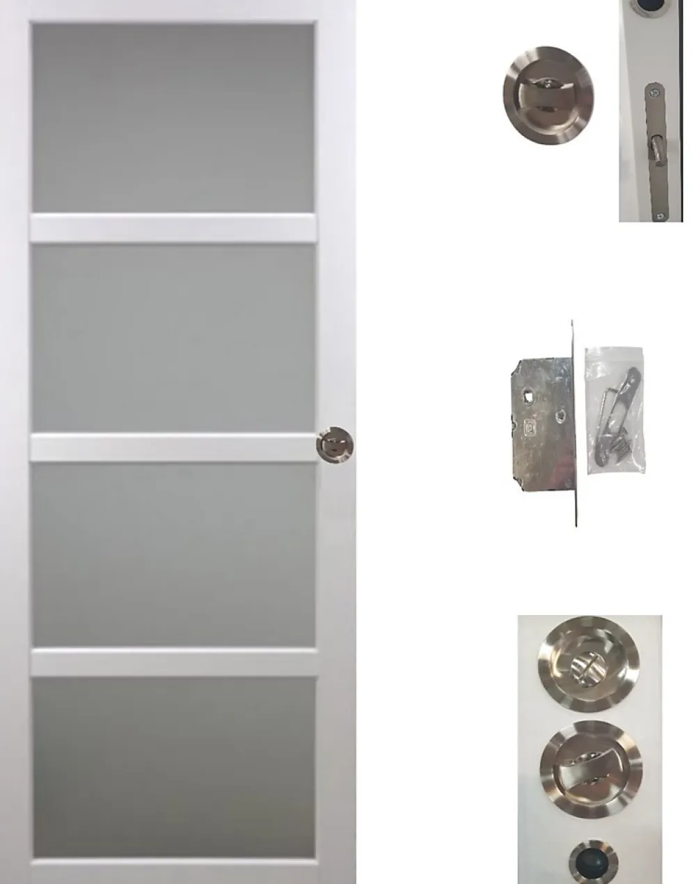 Gd Menuiseries Porte Coulissante<Porte Coulissante Tana Blanc Vitrée H204 X L83, Galandage, Kit Finition