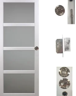 Gd Menuiseries Porte Coulissante<Porte Coulissante Tana Blanc Vitrée H204 X L93, Serrure Condamnation