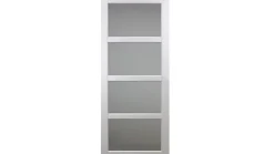 Gd Menuiseries Porte Coulissante Tana Blanc Vitrée H204 X L93- Porte Coulissante