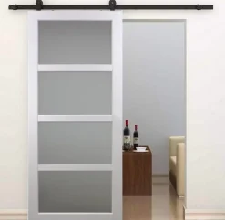 Gd Menuiseries Porte Coulissante<Porte Coulissante Tana Blanc Vitrée H204 X L63, Rail Roulettes