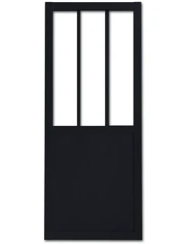 Porte Coulissante<Porte coulissante vitrée esprit atelier noir H.204 x l.73 cm