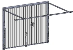 Spadone Porte de garage basculante blanc avec portillon droit l.240 x H.200 cm x Ep.20 mm- Porte De Garage Basculante