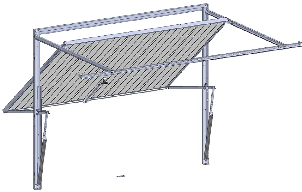 Spadone Porte de garage basculante grise l.250 x H.200 cm x Ep.20 mm- Porte De Garage Basculante