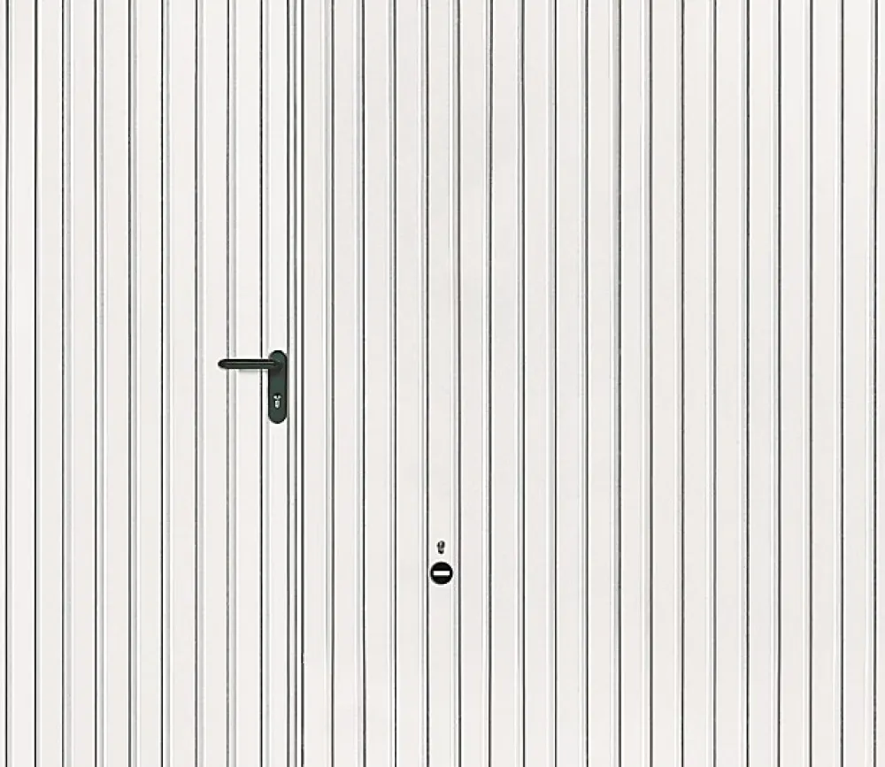 Hormann Porte de garage basculante avec portillon acier blanc trafic ral 9016 - l.237,5 x h.200 cm- Porte De Garage Basculante