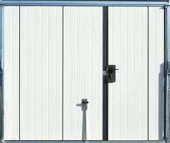 Spadone Porte De Garage Basculante<Porte de garage basculante blanc avec portillon gauche l.240 x H.200 cm x Ep.20 mm