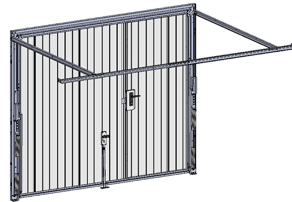 Spadone Porte De Garage Basculante<Porte de garage basculante blanc avec portillon gauche l.240 x H.200 cm x Ep.20 mm