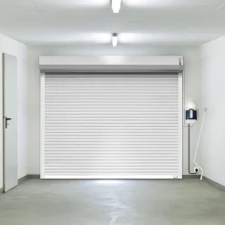 PROTECTA Porte de garage enroulable motorisée en aluminium Agathe blanche - L.240 x h.200 cm (pré-montée)- Porte De Garage Enroulable