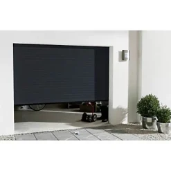 PROTECTA Porte de garage enroulable motorisée aluminium Agathe gris - L.240 x h.200 cm (pré-montée)- Porte De Garage Enroulable
