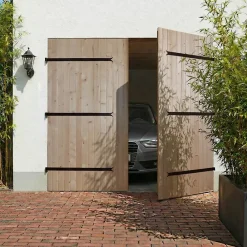 GoodHome Porte De Garage Battante<Porte de garage 2 vantaux bois 240 x h.200 cm