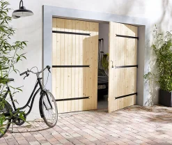 GoodHome Porte De Garage Battante<Porte de garage 2 vantaux bois 240 x h.200 cm
